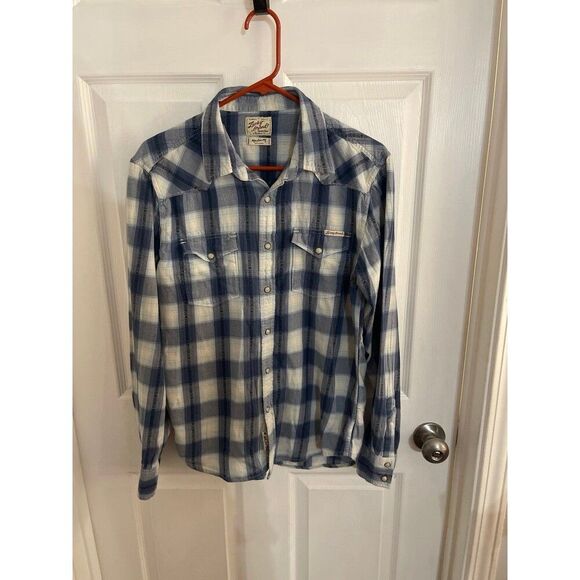 Lucky Brand Long Sleeve Snap Front Shirt Size M - Picture 1 of 4